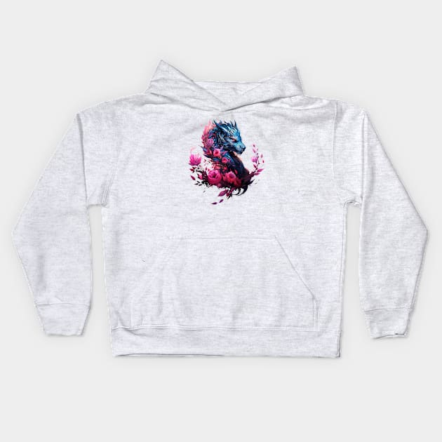 Dragon of the Roses Kids Hoodie by Mojitojoe